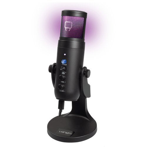 Venom Microphone Transmisión Cardioide USB With Grille Mesh With Light LED (PS5 / PS4 / PC)