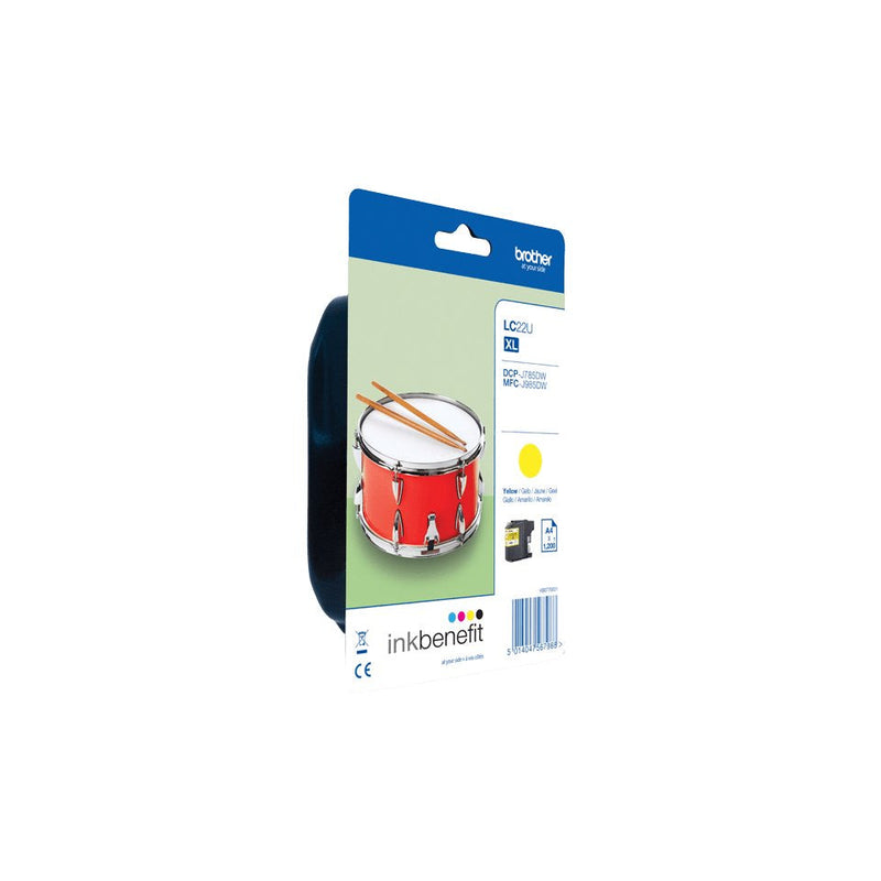 Brother LC22U Yellow Ink Cartridge Genuine - LC22UYBP
