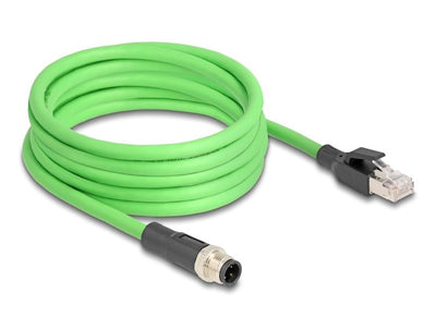 Delock 80427 Cable M12 Codificado D 4 Pin Male a RJ45 Male Pur (tpu) 2M — image 1