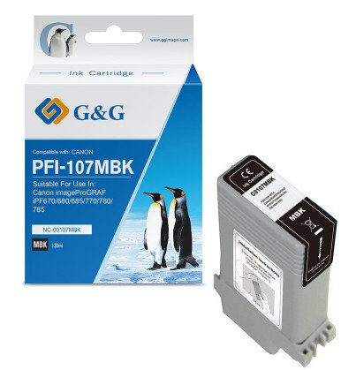 G&g Ink Komp. With Canon PFI-107MBK/ 6704B001 Mate-negro