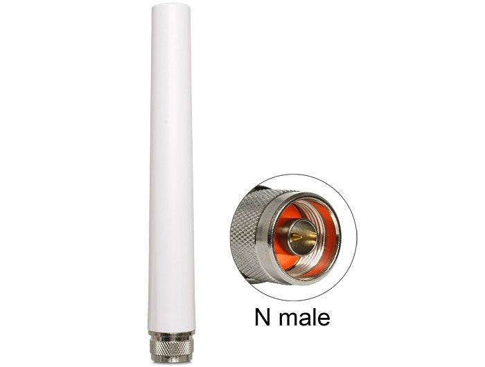 Delock LTE Antenna N Connector Male 2.5 dBi Omnidirektional Starr White Outdoor Delock