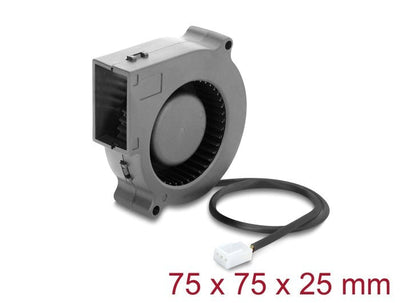Delock Fan Radial Soplador Fan 12V DC 75X75X25MM 3 Pin — image 1