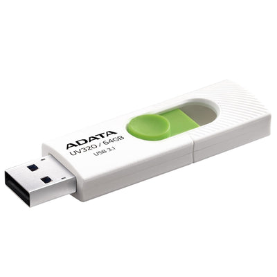 ADATA USB Flash Drive Flash Drive UV320, 64GB, USB 3.0, White And Green — image 1