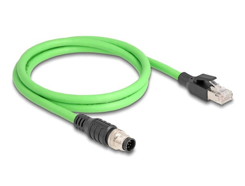 Delock 80421 Cable M12 Codificado a 8 Pin Male a RJ45 Male Pur (tpu) 1M — image 1