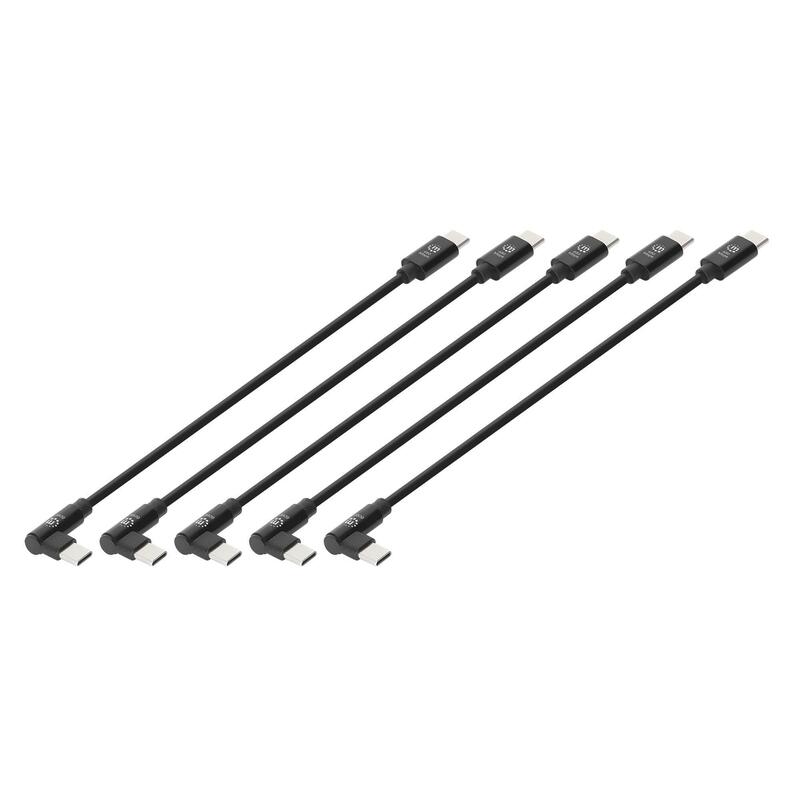 Manhattan Cable USB-C Charging 1X 90°WINKEL 60W 20CM 5ER-PACK