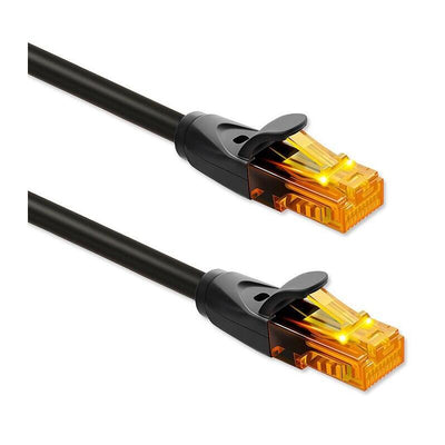 Cable Patchcord UTP CAT.6 2 X RJ-45 High Speed 1GB/S Contactos Bañados Oro 25M Black — image 1