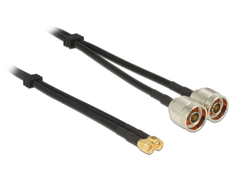Delock Cable Antenna N Male Sma Male Twincable RG-58A/U 5M
