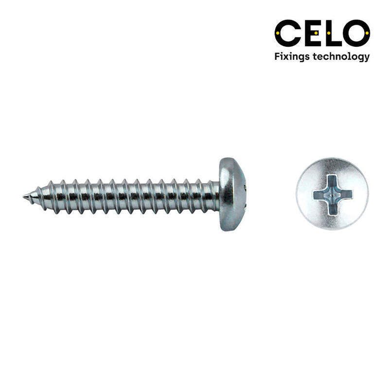 Celo Box 500 Unid. Screw Chapa Alomada Philips Din/Ref 7981 4,2X13MM Zincado