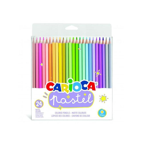 Carioca Pack 24 Pencils Wood - Colours Pastel - Body Hexagonal - Colours Brillantes And Lavables - Escritura — image 1