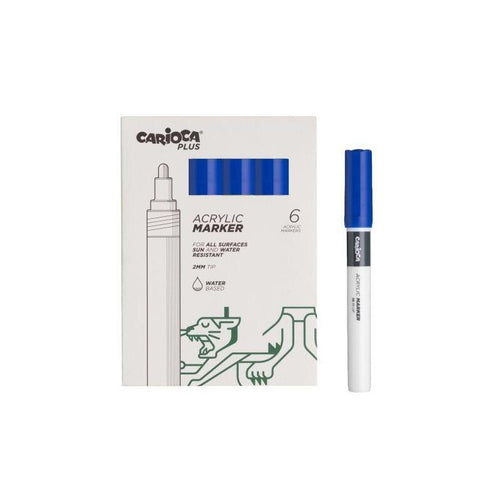 Carioca Plus Pack 6 Marcadores Acrilicos - Punta 2MM - Blue — image 1