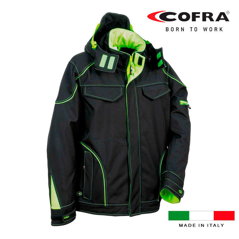 Cofra Cazadora Softshell Tecka Black Lime Size 56