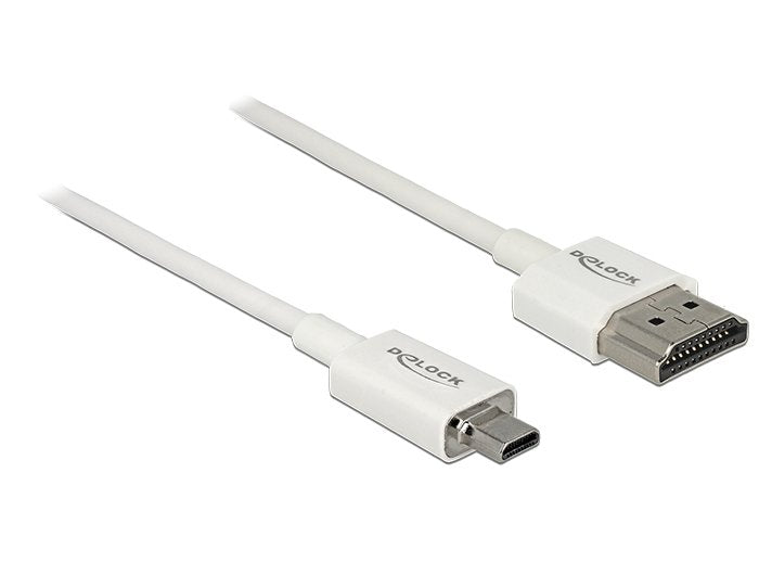Delock Cable High Speed HDMI With Ethernet - Hdmi-a Connector Male HDMI Micro-d Connector Male 3D 4K 2M Slim H