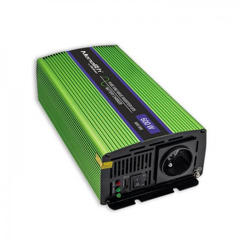 Qoltec 51940 Pure Sine Wave Inverter Monolith Battery Charger UPS 600W 300W 12V To 230V