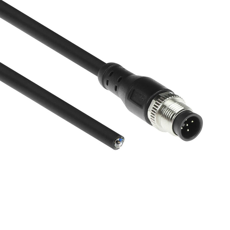 Industrial 5.00 Meters Sensor Cable M12A 5-PIN Male To Open End, Superflex Xtreme Tpe Cable Shielded