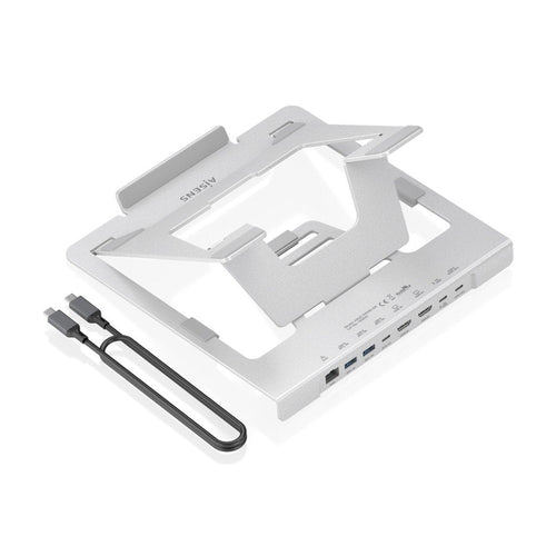 Aisens Stand Desktop Adjustable Laptop / Tablet With USB-C Docking 7 1, Grey — image 1