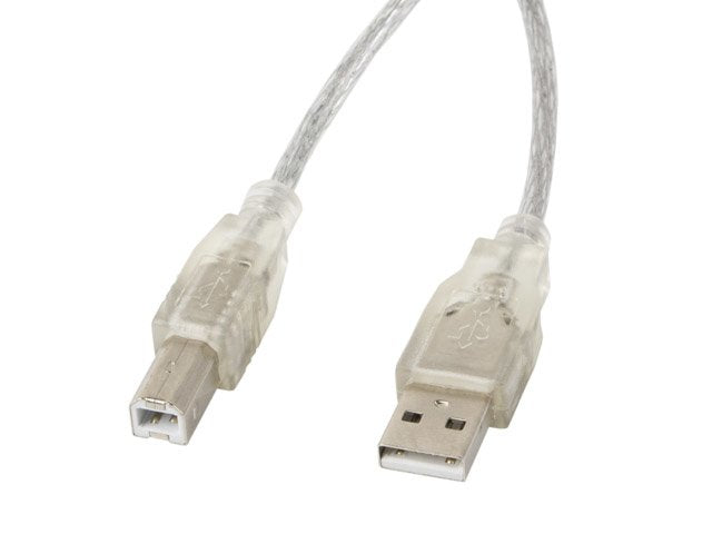 Lanberg USB Cable -a Male a Usb-b Male CA-USBA-12CC-0030-TR, Ferrita, TRANSPARENTE,3 Metres