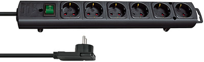 Brennenstuhl 1153300100 Base Múltiple 2M 6 Salidas AC Indoor Black — image 1