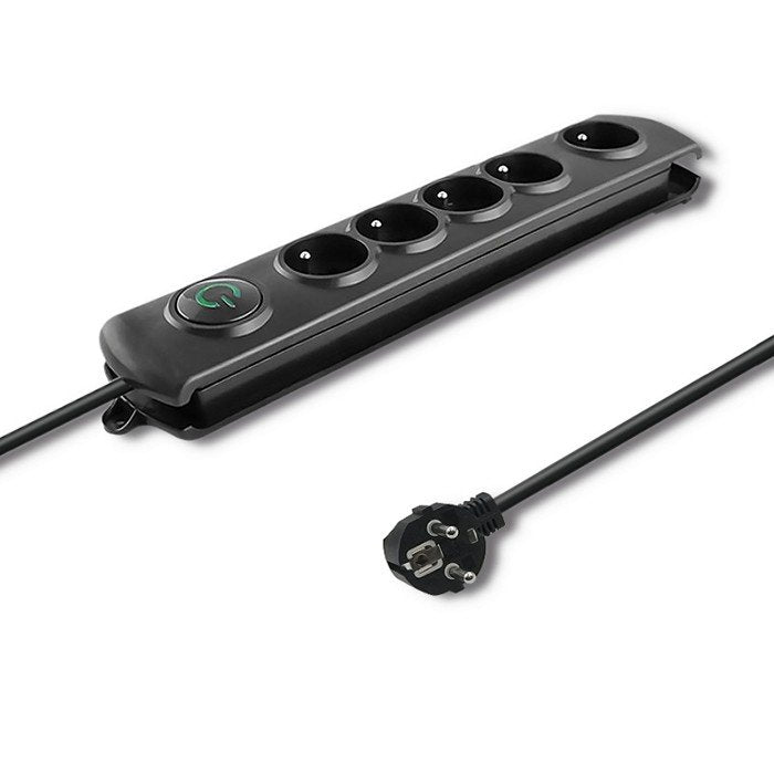 Qoltec Power Strip Protector Contra Sobretensiones 5 Plugs 3M Black