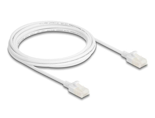 Delock RJ45 Network Cable CAT.6A Male a Machou/UTP Slim 3M White — image 1