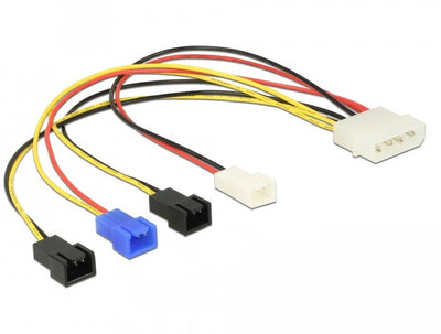 Delock 85516 Cable Power Molex 4PIN - 4X 2PIN Fan M/M 0.20M — image 1