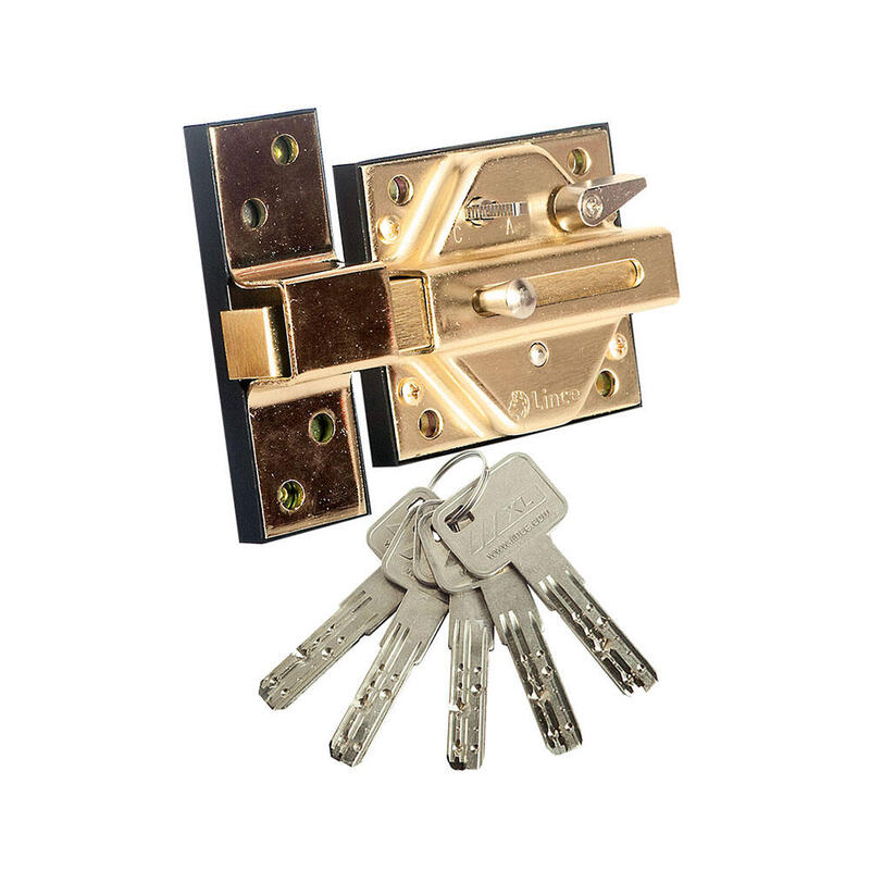 Cerrojo High Security 7930R Finish Hierro Latonado 97930RHL Lince