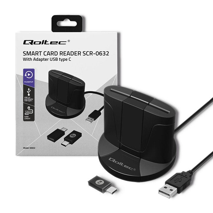 Qoltec Card Reader External SCR-0632 USB Type-c
