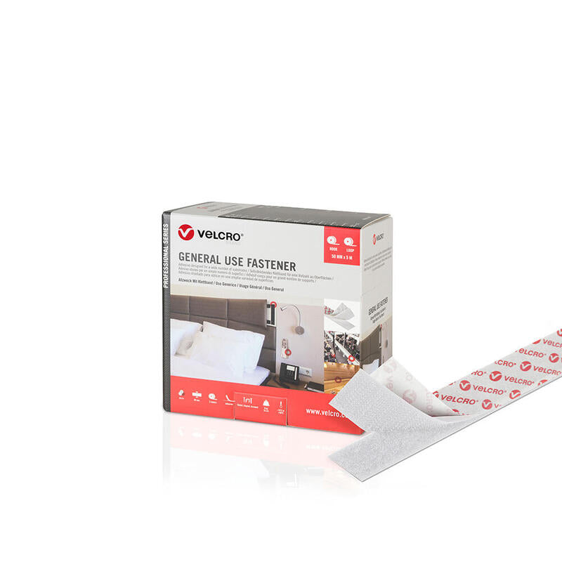 Tape Hook And Bucle Adhesiva White 50MM X 5M