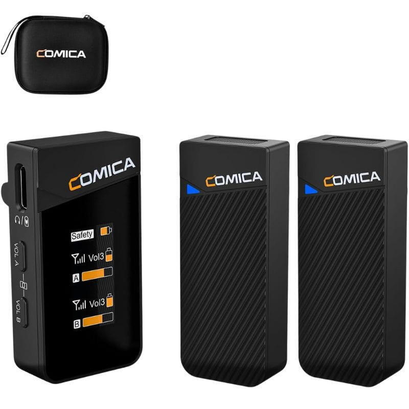Comica Vimo C2 Microphone Lavalier Wireless 2 Canales With Control And Cancelación Sound