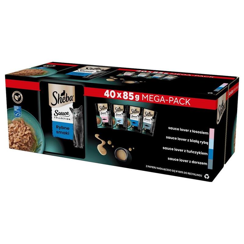 Sheba Comida Húmeda Gatos Sauce Collection Sabores Pescado 40X85 G