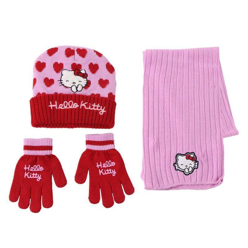 Set Gorro Gloves Braga Cuello Hello Kitty