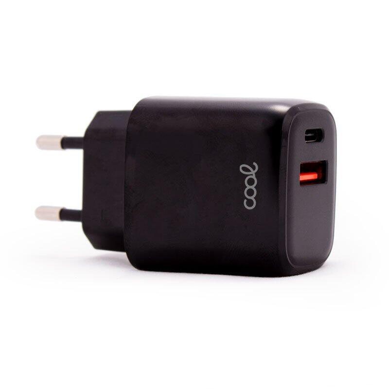 Cool Charger Network Fast Charger (pd) Dual Type-c / USB (20W) Black