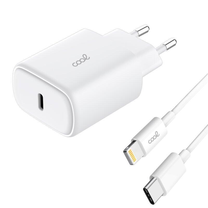 Cool Charger Network Universal Fast Adapt. (pd) Type-c (25W) White + Cable Type-c a Lightning