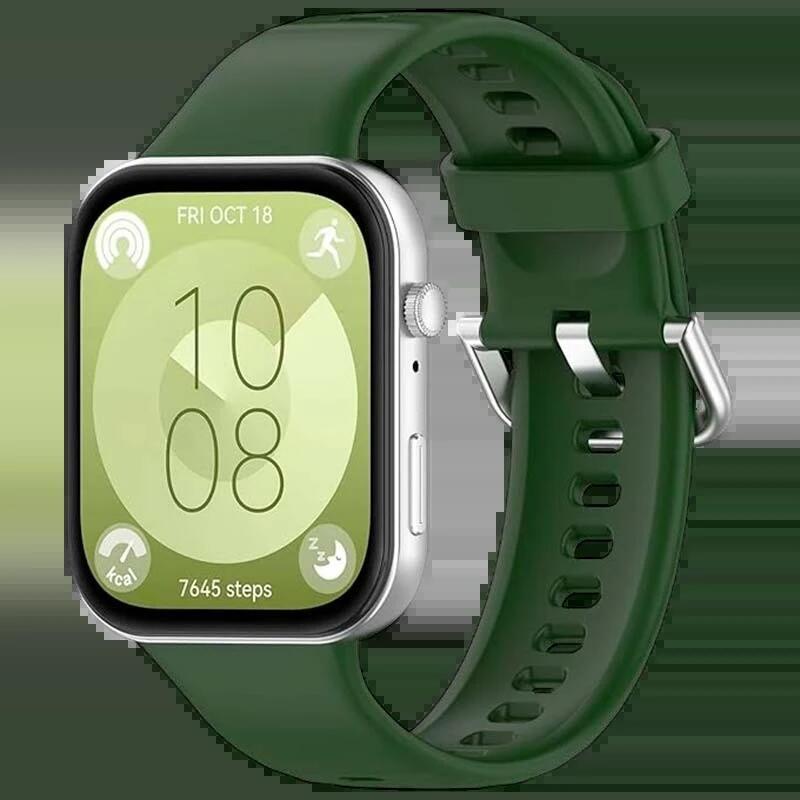 Strap Silicone Huawei Watch Fit 5 / 5 Pro Green Oscuro