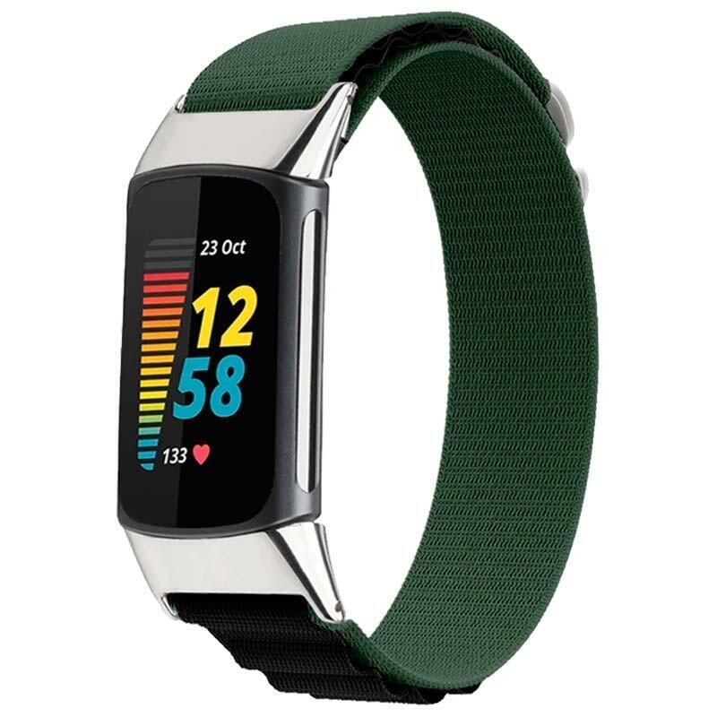 Strap Fitbit Charge 5 / Charge 6 Nailon Green