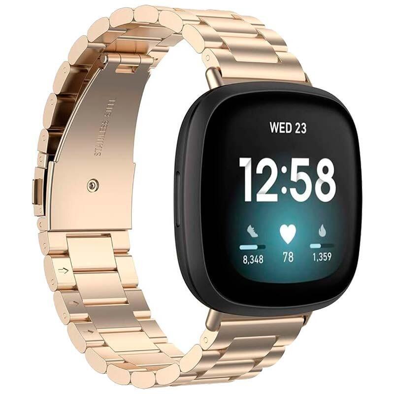 Strap Metal Eslabones Fitbit Versa 3 / Versa 4 Champán
