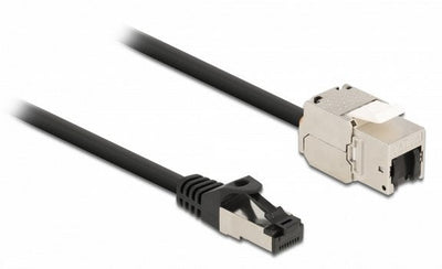 Delock Cable RJ45 Connector Male a Keystone Módulo RJ45 Connector Female CAT.6A 25CM Black — image 1