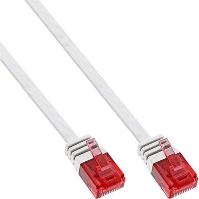 Inline Flat Ultraslim Network Cable U/UTP CAT.6 Gigabit Ready White 0,5M — image 1