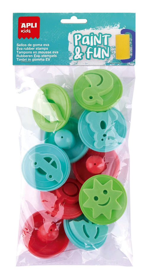Apli Sellos Paint&fun Rubber Eva Formas Varias Ø55MM Bag 10 C/Surtidos — image 1