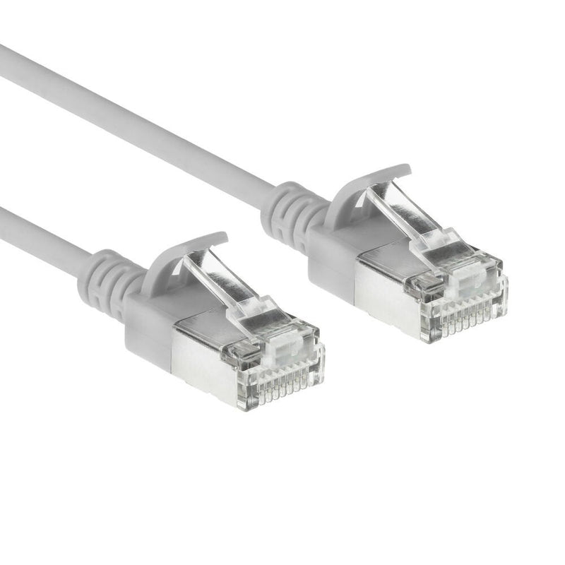 Grey 10 Meters Lszh S FTP CAT.6A Slimline Patch Cable Snagless With RJ45 Connectors