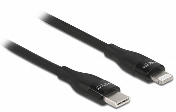 Delock Daten- And Cable Charging USB Type-c™ a Lightning™ Iphone™, Ipad™ And Ipod™ Black 0,5M Mfi