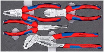 Knipex Set Of Pliers Basic Chrome 002001V17, Inserto Espuma Cortado With Precisión 4 Pieces 00 20 01 V17 — image 1