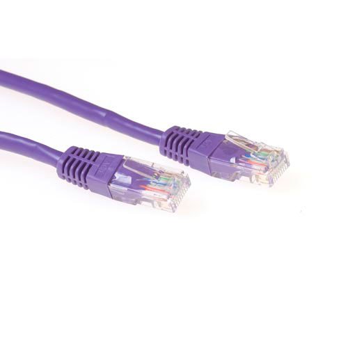 Purple 15 Meter U UTP CAT.5E Patch Cable With RJ45 Connectors