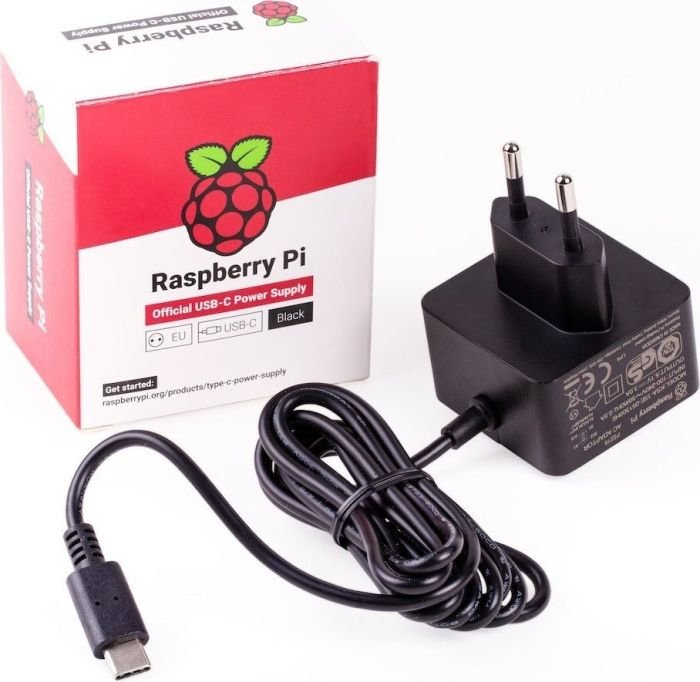 Raspberry Power Supply Black SC0217 Pi 4 Model B 5.1V 3A USB Type-c