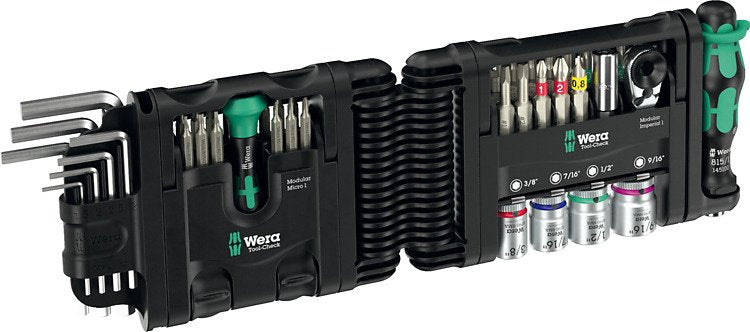 Wera Tool-check Modular Set Imperial 1, With 3MÓDULOS Tool Set Bits Black/Green 50 Partes, Personalizado, In