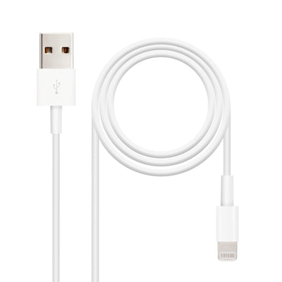 Nanocable USB Cable -a 2.0 Male a Lightning Male 1M - White — image 1