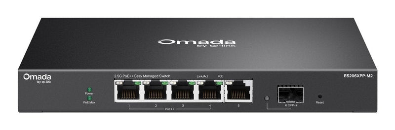 TP-Link Switch No Gestionable Omada ES206XPP-M2 6P 5X2.5GB 1X10G Sfp + PoE + Smart Housing Metalica