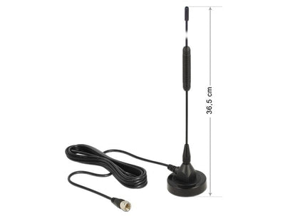 Delock Antenna Dab + F Male 0 dBi Omni Starr Black — image 1