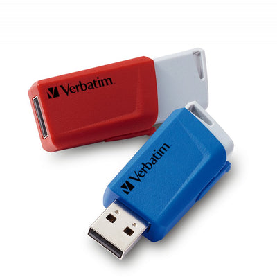 Verbatim USB Flash Drive USB 3.0 32GBX3 Store'n'click 3PK, USB 3.2 GEN1,MAX:80MB/S W:25MB, Network Blue, Yello — image 1