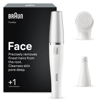 Braun Epilator Facial And Brush Cleaning Face SE810, White Silver — image 1