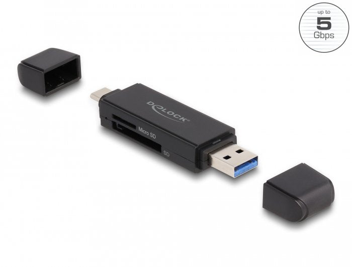 Delock Card Reader External Superspeed USB 5Gbps USB Type-c™ / Tipo-a Cards Memory SD And microSD